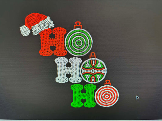 Ho Ho Ho Rhinestone Adult Transfer