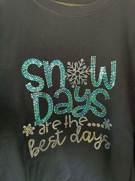 Snow Days are the Best Days Rhinestone Tee